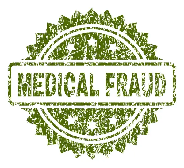 Scratched Textured MEDICAL FRAUD Stamp Seal — Stock Vector