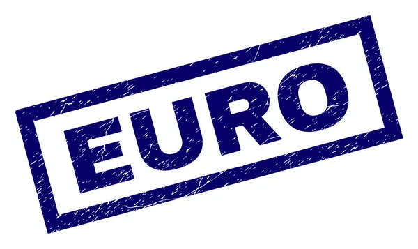 Carimbo de EURO riscado retângulo — Vetor de Stock
