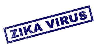 Dikdörtgen Grunge Zika virüs damgası