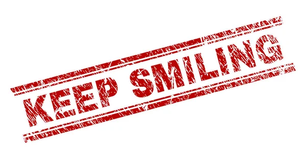 Selo de carimbo texturizado riscado KEEP SMILING —  Vetores de Stock