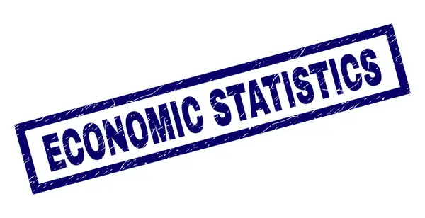 사각형 긁힌된 경제 통계 스탬프 — 스톡 벡터