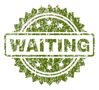 Çizik dokulu bekleyen damga mühür