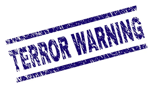 Scratched Textured TERROR WARNING Stamp Seal — Stock Vector