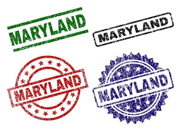 Repad texturerat Maryland stämpel tätningar — Stock vektor