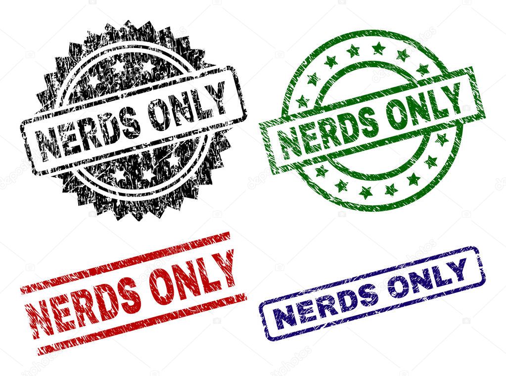 Grunge Textured NERDS ONLY Seal Stamps