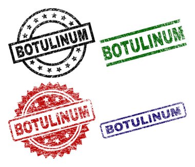 Grunge Botulinum damga mühürler dokulu