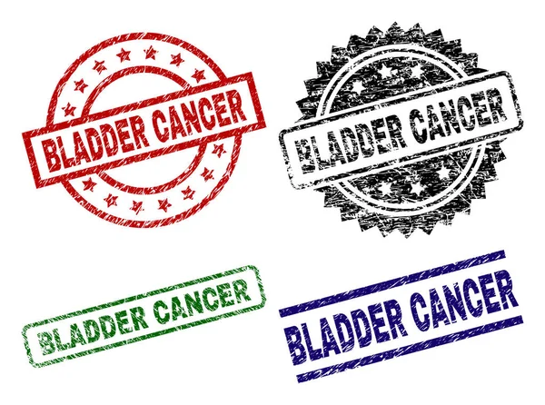Царапанные текстурированные почтовые марки BLADDER CANCER — стоковый вектор