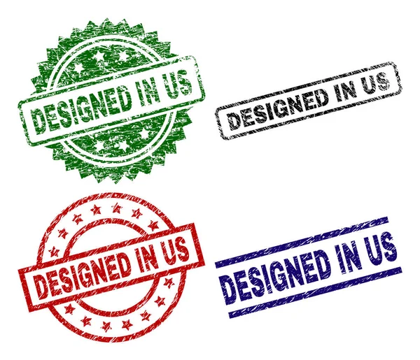 Grunge texturerat designad i oss Seal frimärken — Stock vektor