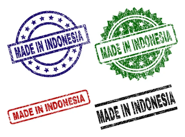 Raspadinha texturizada MADE IN INDONÉSIA Selos de selos — Vetor de Stock