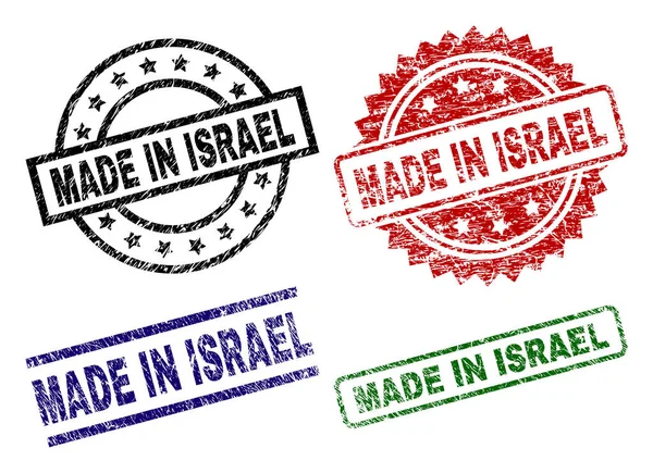 Texturizado danificado MADE IN ISRAEL Selo Selos — Vetor de Stock