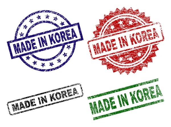 Grunge texturizado HECHO EN COREA sello sellos — Vector de stock