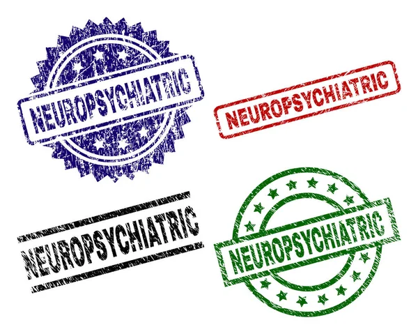 Grunge Textured NEUROPSYCHIATRIC Sigillo Francobolli — Vettoriale Stock