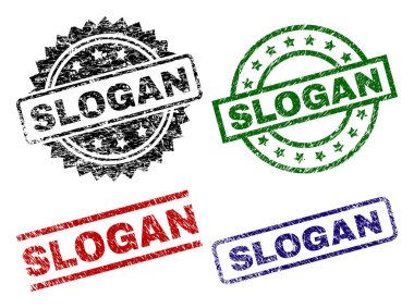 Dokulu sloganı mühür pullar zarar