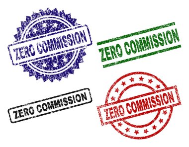 Grunge Textured ZERO COMMISSION Seal Stamps clipart