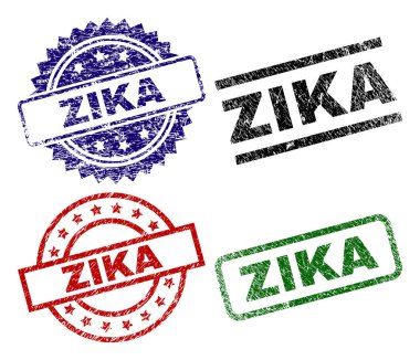 Grunge Zika mühür pullar dokulu