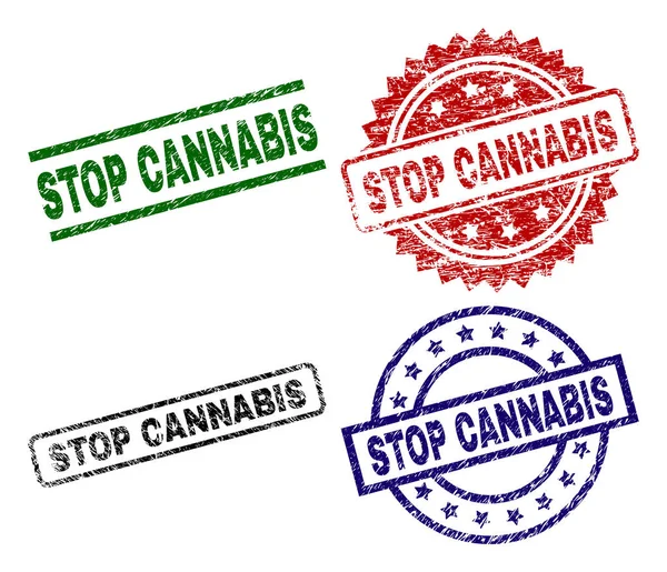 Grunge texturierte Stop Cannabis Stempel — Stockvektor