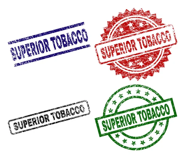 Grunge texturizado SUPERIOR TOBACCO selos — Vetor de Stock