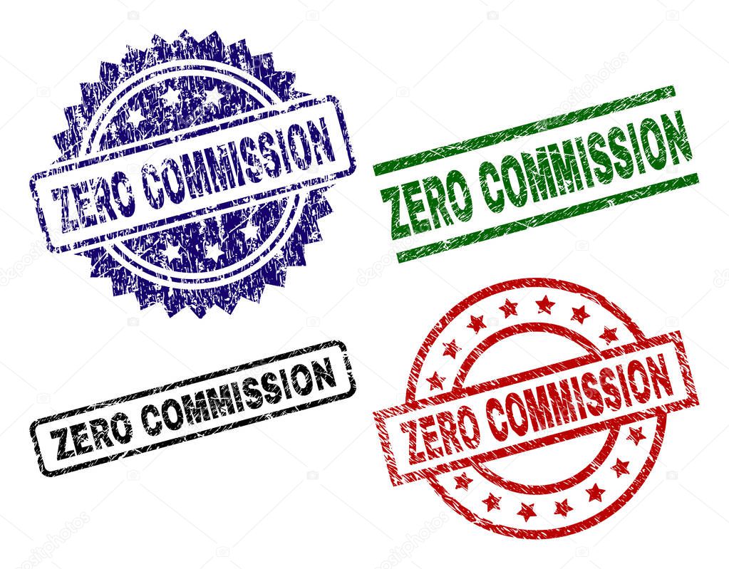Grunge Textured ZERO COMMISSION Seal Stamps