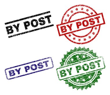 Post damga mühürler tarafından dokulu çizik