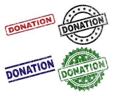 Grunge bağış mühür pullar dokulu