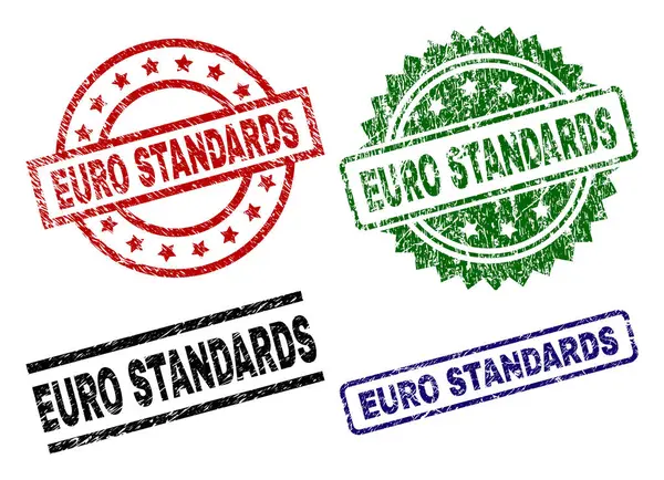 Sceau EURO STANDARDS texturé rayé Timbres — Image vectorielle