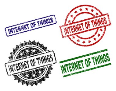 Grunge Internet şeyler mühür pul dokulu