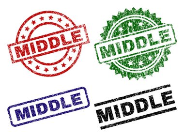 Grunge orta damga mühürler dokulu