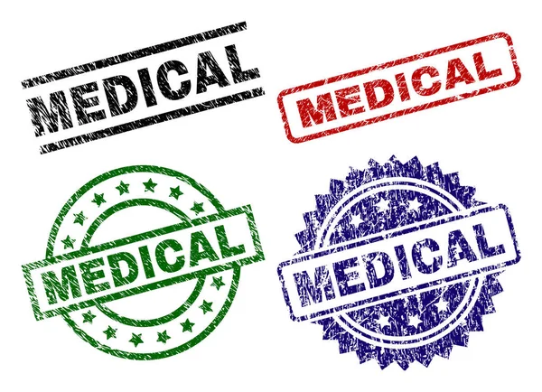 Grunge Textured MEDICAL Seal Stamps — Stock Vector
