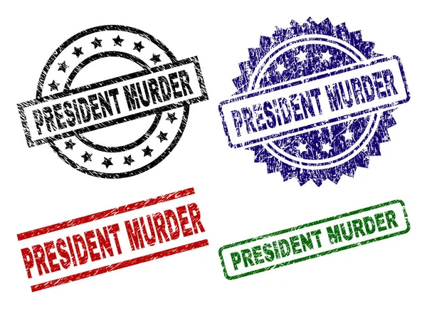 Dokulu Başkan cinayet damga mühürler zarar — Stok Vektör