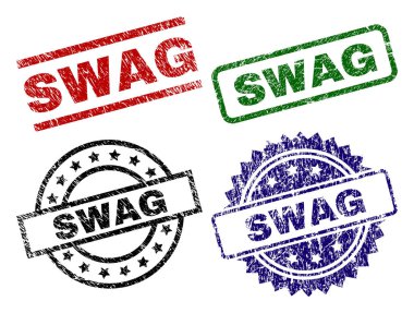 Hasarlı dokulu Swag mühür pullar