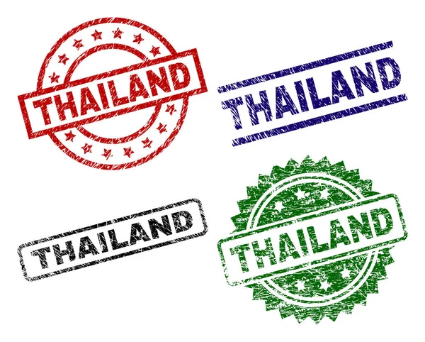 Skadad texturerat Thailand stämpel tätningar — Stock vektor
