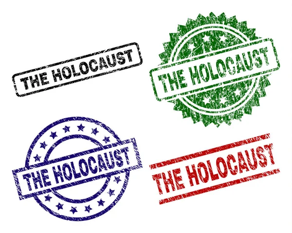 Sérült szerkezetű a holokauszt pecsét bélyegek — Stock Vector