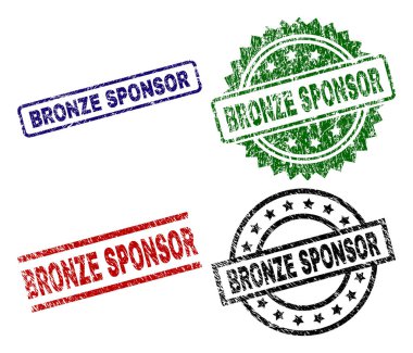 Grunge Bronz Sponsor mühür pullar dokulu