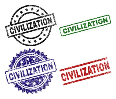 Grunge medeniyet mühür pullar dokulu