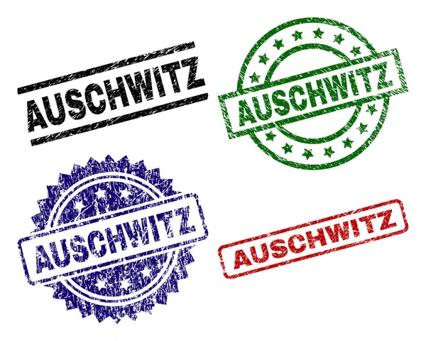 Grunge texturierte Auschwitz-Stempel — Stockvektor