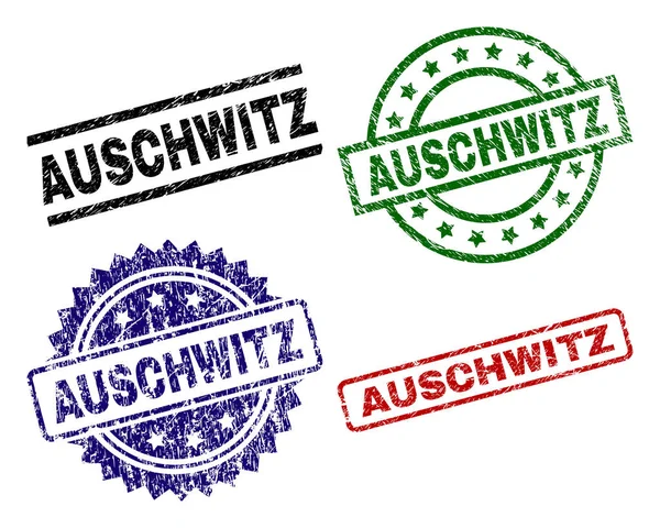 Sellos de Sello AUSCHWITZ con Textura Grunge — Vector de stock