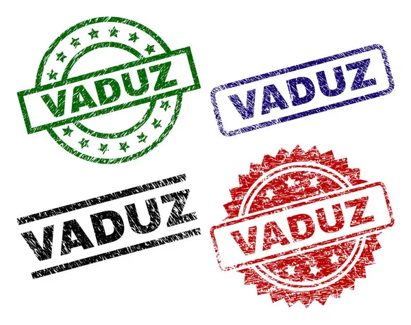 Grunge Textured VADUZ Stamp Seals — Stock Vector