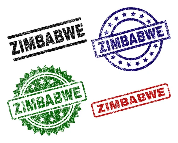 Поврежденные текстурные печати ZIMBABWE — стоковый вектор