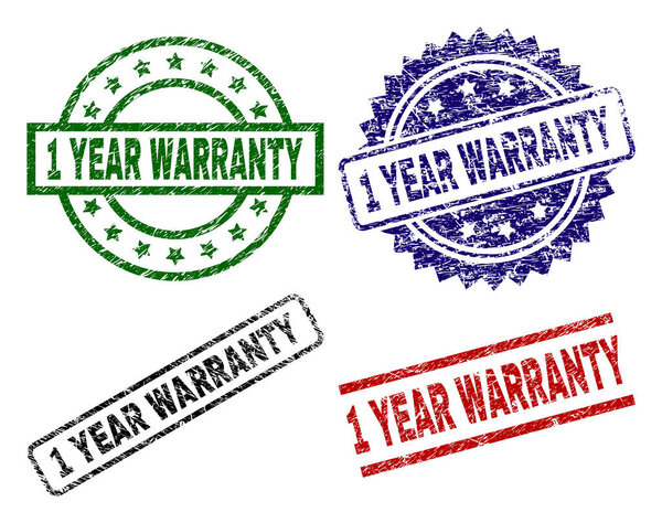 Scratched Textured 1 YEAR WARRANTY Stamp Seals