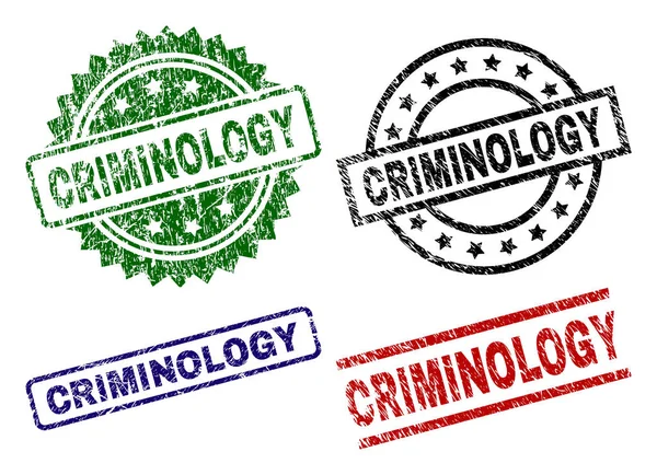 Sellos de sello de CRIMINOLOGÍA texturizada Grunge — Vector de stock