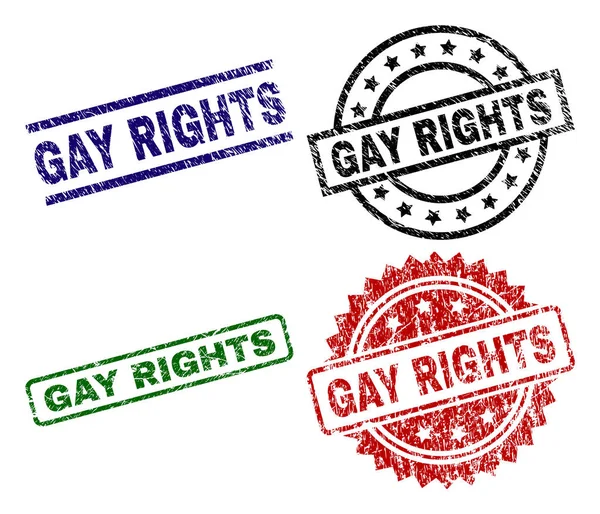 Grunge texturerat Gay Rights stämpel tätningar — Stock vektor