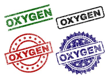 Oksijen mühür aşınmış stiliyle yazdırır. Siyah, yeşil, kırmızı, mavi vektör kauçuk ile aşınmış doku oksijen etiketi yazdırır. Lastik conta ile yuvarlak, dikdörtgen, rozet şekilleri.
