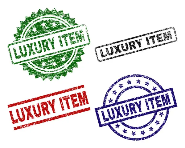 Luxury Item Seal Prints Damaged Surface Black Green Red Blue — Stock Vector