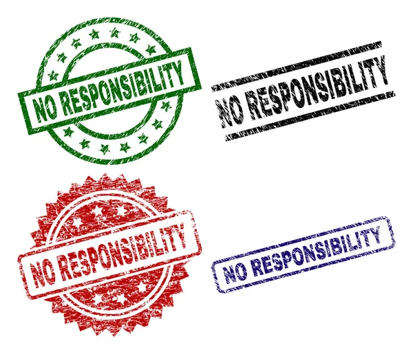 Responsibility Seal Prints Corroded Surface Black Green Red Blue Vector — стоковый вектор