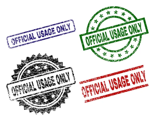 Official Usage Only Seal Prints Corroded Texture Black Green Red — Stock Vector