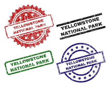 Dokulu Yellowstone Milli Parkı mühür pullar zarar