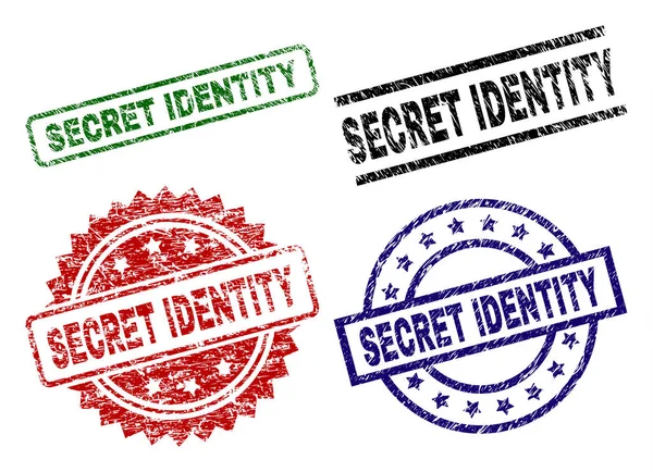 Cetakan Segel Secret Identity Dengan Permukaan Yang Rusak Cetakan Karet - Stok Vektor