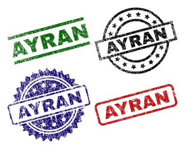 Ayran mühür sıkıntı yüzeyle yazdırır. Siyah, yeşil, kırmızı, mavi vektör kauçuk kirli yüzeyi ile Ayran etiket yazdırır. Lastik conta ile daire, dikdörtgen, rozet şekilleri.