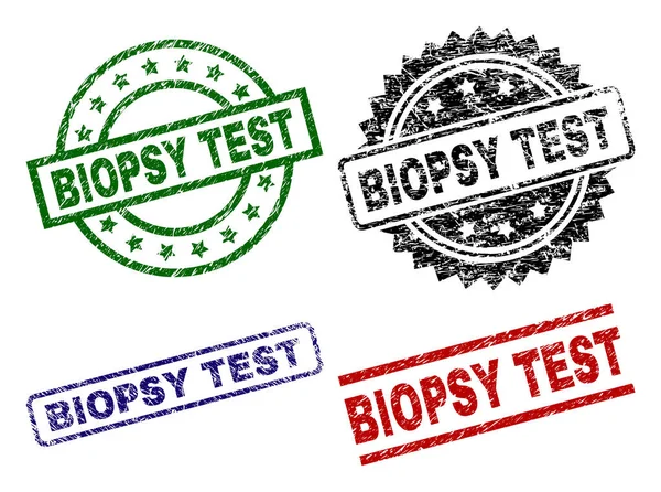 Biopsy Test Segel Cetakan Dengan Permukaan Berkarat Cetak Karet Vektor - Stok Vektor