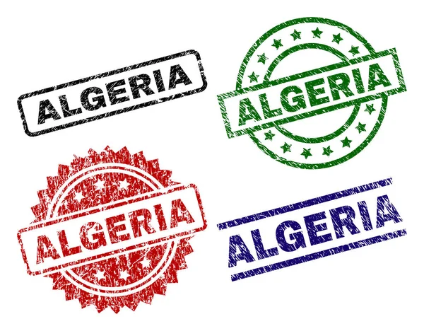 Selos texturizados riscados da ALGÉRIA —  Vetores de Stock